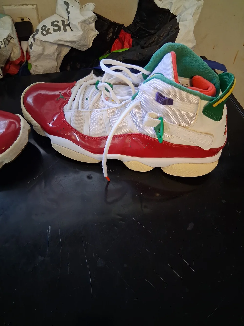 Nike Jordan Multicolor Men's Basketball Sneakers with Red Toe